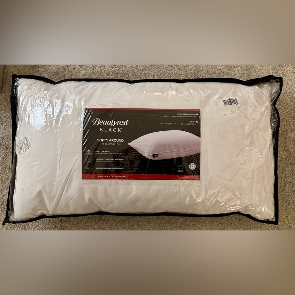 🎉LAST CHANCE🎉 BEAUTYREST BLACK Luxurious Down And Feather Blend Pillow - Picture 8 of 9